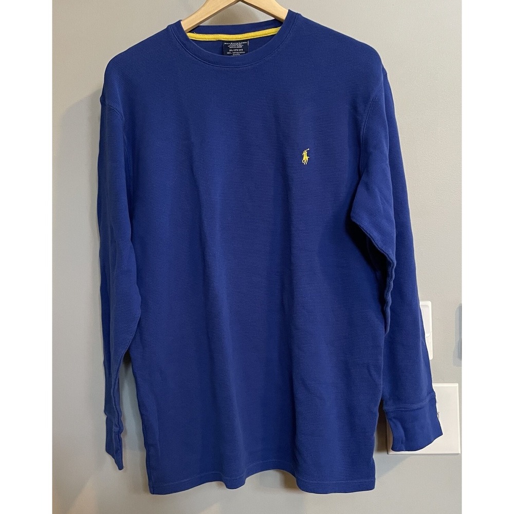 Polo Ralph Lauren Shirt Waffle Knit Thermal V Neck Sleep Loungewear XLarge‎